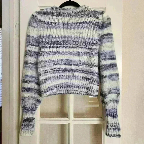 Wild Fable Women's Blue Comfy Cozy Crop Knit Chunky Fall Winter Sweater Medium - Picture 3 of 11